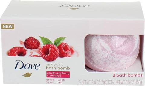 Dove Milk Swirls Vanilla Raspberry Creamsicle Bath Bombs