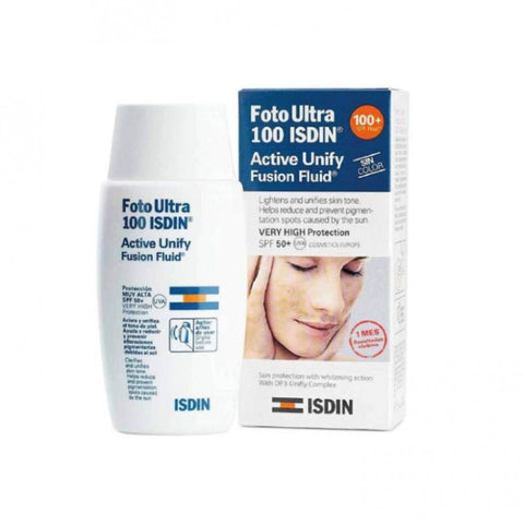 ISDIN FOTO ULTRA 100 ACTIVE SUNSCREEN UNIFY FUSION FLUID NO COLOR 50ML