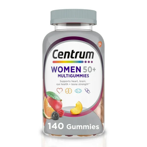 Centrum Multigummies Womens 50 Plus Gummy Vitamins, Multivitamin Supplement, Assorted Fruit Flavor, 140 Count