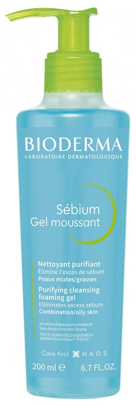 Bioderma Sebium Moussant Purifying Foaming Gel for Combination/Oily Skin 200ml