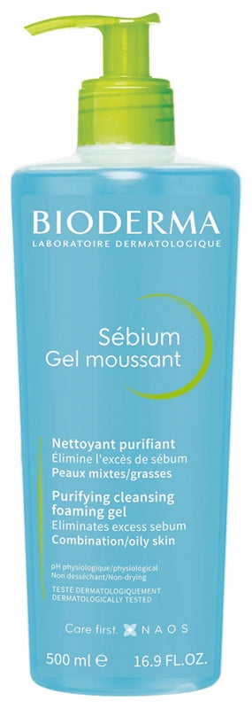 Bioderma Sebium Moussant Purifying Foaming Gel for Combination/Oily Skin 500ml
