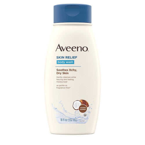 Aveeno Body Wash Skin Relief Nourishing Coconut 18 Ounce (532ml) (3 Pack)