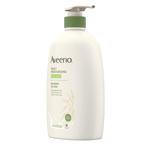 Aveeno Active Naturals Body Wash - Daily Moisturizing - Net Wt. 33 FL OZ (975 mL) Per Bottle - Pack of 2 Bottles