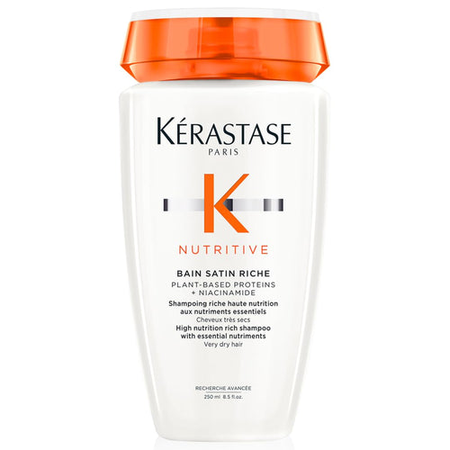 KERASTASE Nutritive Bain Satin Riche Shampoo | Cleanses & Deeply Replenishes Moisture | With Plant-Based Proteins & Niacinamide | For Medium to Thick to Dry Hair