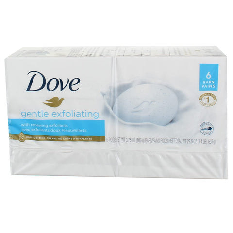 Dove Beauty Bar Gentle Exfoliating 4 oz, 6 Bar (Pack of 2)