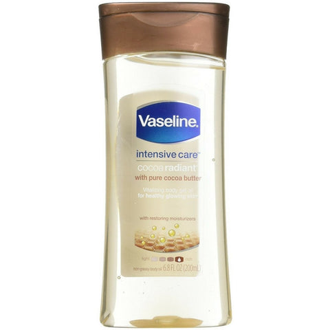 Vaseline Intensive Care Gel Cocoa Radiant Oil 6.8 Ounce (201ml) (3 Pack)