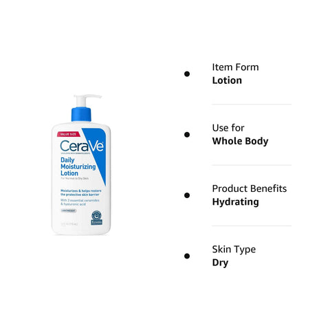 CeraVe Daily Moisturizing Lotion, Normal to Dry Skin (24 Fluid Ounce)
