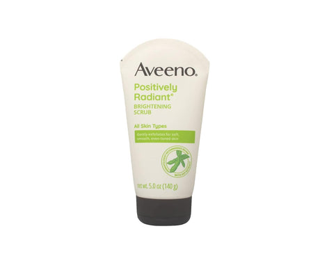 Aveeno Positively Radiant Skin Brightening Exfoliating Daily Facial Scrub, Moisture-Rich Soy Extract, Oil- & Soap-Free Tone-Evening Face Cleanser, Hypoallergenic & Non-Comedogenic, 5 oz