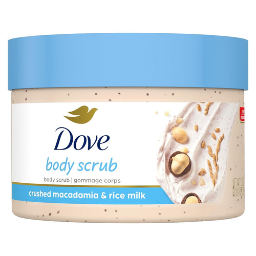 Do.ve Body Scrub |Deeply Nourishing Crushed Macadamia and Rice Milk |Moisturises & Brightens Skin | Sulphate Free|298gm