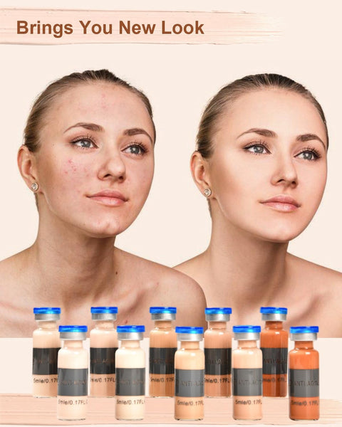 BB Glow Starter Kit, Anti-Aging BB Glow Serum for Microneedling Skin Treatment Kit Essence Foundation 10 Vials
