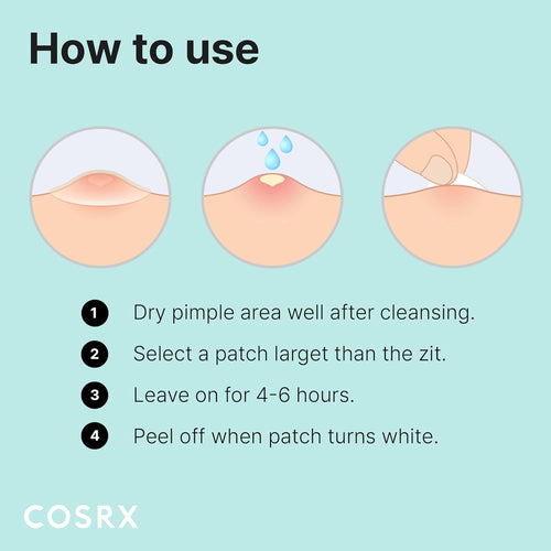 COSRX Acne Pimple Patch Absorbing Hydrocolloid Original 3 Size Patches for Blemishes and Zits Cover, Spot Stickers for Face and Body, Not Tested on Animals (72)