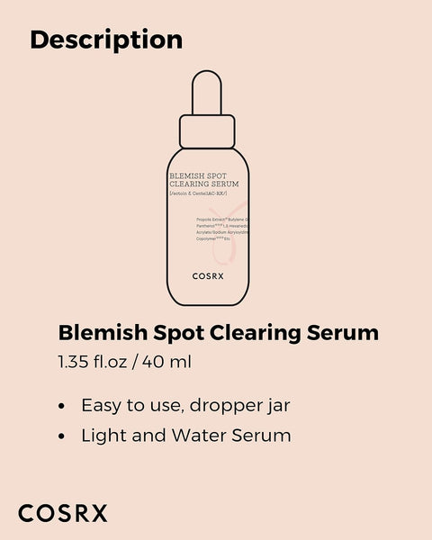 COSRX AC Collection Blemish Spot Clearing Serum, 40ml / 1.35 fl.oz | Centella, Niacinamide, EGF Serum | Animal Testing Free, Paraben Free