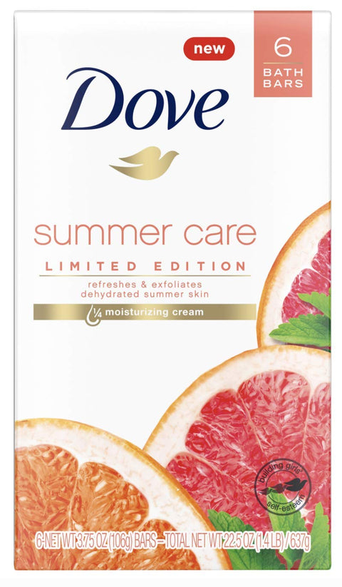 Dove Summer Care Limited Edition 6 bath bars Exfoliates for a natural glow