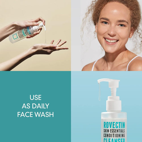 ROVECTIN Aqua Cleansing Gel(Conditioning Cleanser)-Hydrating pH Balanced Facial Wash for Sensitive, Dry Skin | No Stripping, Fragrance-Free | Vegan, Korean Skincare (5.9 fl. oz)
