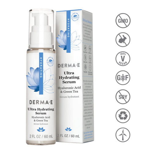 DERMA E Advanced Peptides and Vegan Flora-Collagen Serum 2 oz + Ultra Hydrating Dewy Skin Serum 2 oz