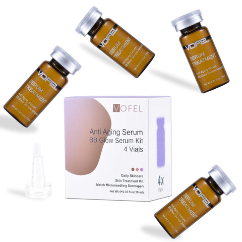 Anti Aging Serum with Hyaluronic Acid for Microneedling Serum BB Glow Starter Kit Serum Ampoules for Face 0.35 oz 4 Vials