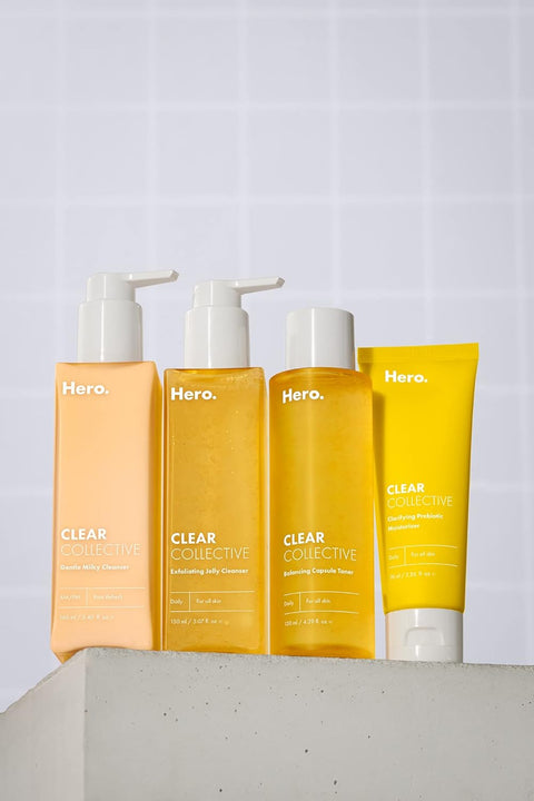 Clear Collective Gentle Milky Cleanser from Hero Cosmetics - Gentle Pore-Clarifying Cleanser for Sensitive, Blemish-Prone Skin with PHA, Colloidal Oatmeal, and Jojoba + Ceramides - Dermatologist Tested and Vegan-Friendly (5.4 fl oz)