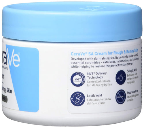 CeraVe Sa cream | 12 ounce | renewing salicylic acid body cream for rough and bumpy skin | fragrance free, 12 Ounce