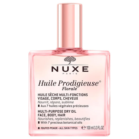 NUXE Huile Prodigieuse Floral - Organic All-in-One Oil for Body, Face & Hair. Radiant Looking Glow and Skin Hydration