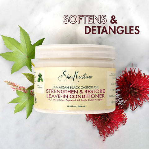 SheaMoisture Shampoo 16 Fl Oz, Conditioner 13 Fl Oz with Leave in Conditioner 11.5 Oz & Treatment Masque 12 Oz, Jamaican Black Castor Oil for Hair Growth, Strengthen & Restore, Curly Hair Products