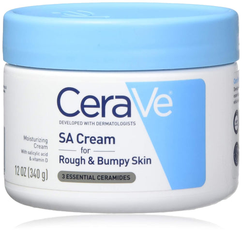 CeraVe Sa cream | 12 ounce | renewing salicylic acid body cream for rough and bumpy skin | fragrance free, 12 Ounce