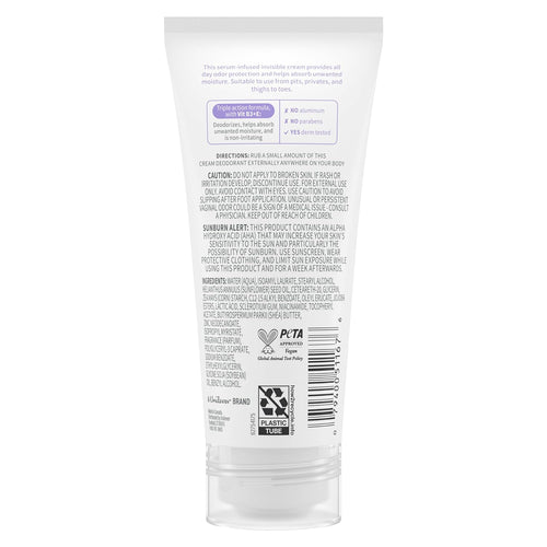 Dove Whole Body Deo Aluminum Free Invisible Cream Deodorant Coconut & Vanilla for All Day Odor Control, 2.5 oz
