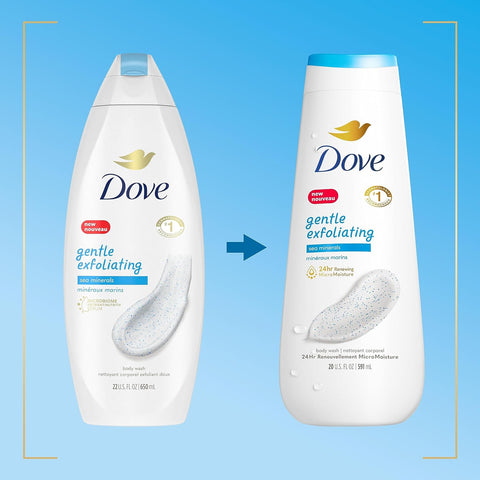 Dove Body Wash Gentle Exfoliating With Sea Minerals 2 Count Instantly Reveals Visibly Smoother Skin Cleanser That Effectively Washes Away Bacteria While Nourishing Your Skin 20 oz