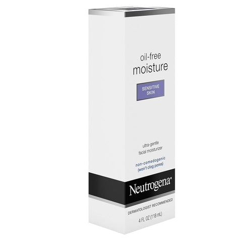 Neutrogena Oil Free Moisture Daily Hydrating Facial Moisturizer & Neck Cream with Glycerin - Fast Absorbing Ultra Gentle Lightweight Face Lotion & Sensitive Skin Face Moisturizer, 4 fl. oz (Pack of 2)