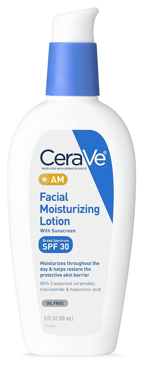 CeraVe Facial Moisturizing Lotion AM SPF 30 | 3 Ounce | Daily Face Moisturizer with SPF | Fragrance Free