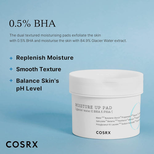 COSRX One Step Moisture Up 70 Pads 20 ml Gentle Daily Exfoliant for Sensitive Skin, Preventing Breakouts, Moisturizing, Nourishing…