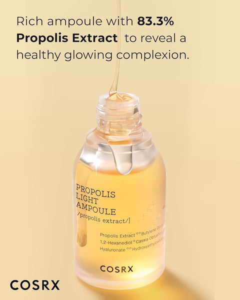 COSRX Propolis Ampoule, Glow Boosting Serum for Face with 73.5% Propolis Extract, 1.01fl.oz/30ml, Hydrating Essence for Sensitive Skin, Fine Lines, Uneven Skintone, Korean Skincare
