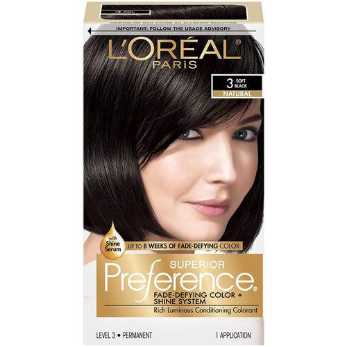 Loreal Superior Preference - 3 Soft Black, (Pack of 3)