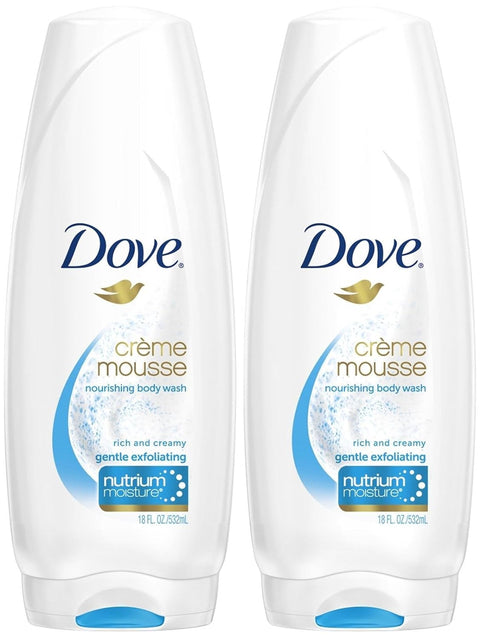 Dove Visible Care Creme Mousse Body Wash - Gentle Exfoliating - 18 oz - 2 pk
