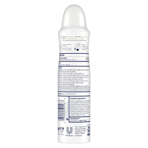 Dove Invisible Antiperspirant Deodorant Spray with 72hr Odor Protection, Pro-Ceramide Technology, 3.8oz