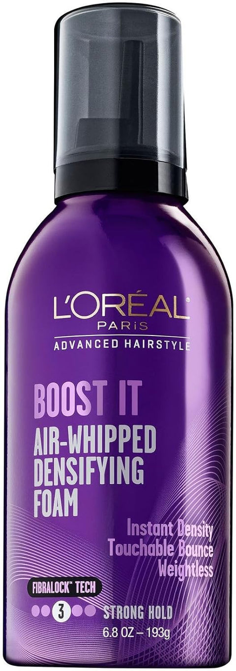 L'Oréal Paris Advanced Hairstyle BOOST IT Air Whipped Densifying Foam, 6.8 fl. oz.