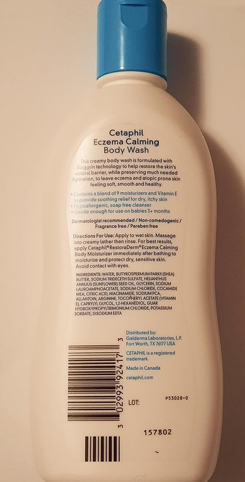 Cetaphil RestoraDerm Skin Restoring Body Wash, Ezcema Formulation 10 oz.