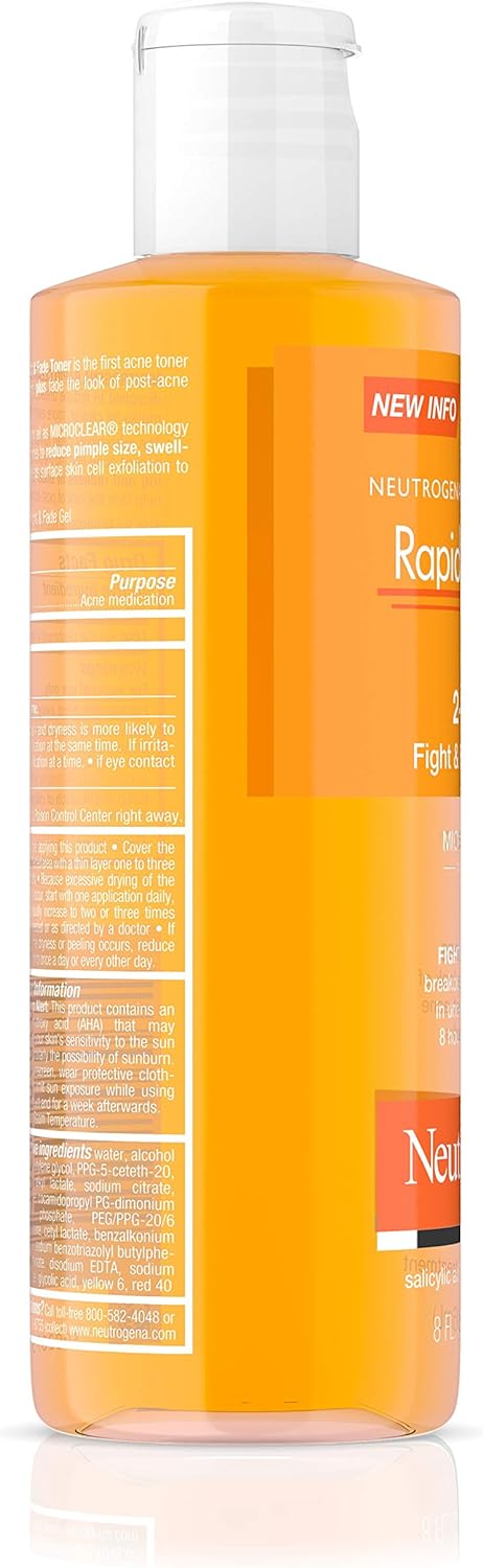 Neutrogena Rapid Clear 2-in-1 Fight & Fade Toner 8 oz (Pack of 2)