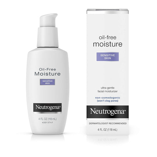 Neutrogena Oil Free Moisture Daily Hydrating Facial Moisturizer & Neck Cream with Glycerin - Fast Absorbing Ultra Gentle Lightweight Face Lotion & Sensitive Skin Face Moisturizer, 4 fl. oz (Pack of 2)