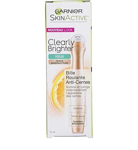 Garnier SkinActive Clearly Brighter Sheer Tinted Eye Roller, Light/Medium 0.5 oz (Pack of 3)