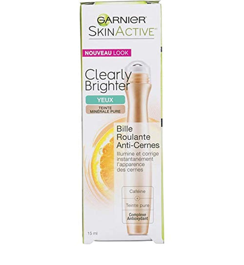 Garnier SkinActive Clearly Brighter Sheer Tinted Eye Roller, Light/Medium 0.5 oz (Pack of 3)