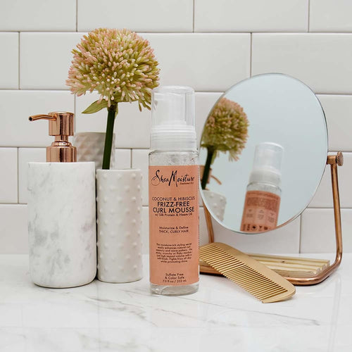 SheaMoisture Curly Hair Products, Coconut & Hibiscus Bundle Includes Frizz Free Curl Mousse 7.5 Fl Oz, Curl Enhancing Smoothie 12 Oz, Hold & Shine Moisture Mist 8 Fl Oz, Hair Styling Products