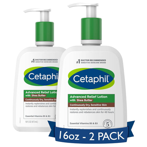 Cetaphil Body Lotion, Advanced Relief Lotion with Shea Butter for Dry, Sensitive Skin & Body Wash, NEW Moisturizing Relief Body Wash for Sensitive Skin, Creamy Rich Formula Gently