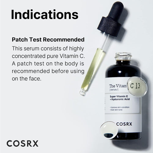 COSRX Pure Vitamin C 13% Serum with Vitamin E & Hyaluronic Acid, Brightening & Hydrating Facial Serum for Dark Spots, Fine Lines, Uneven Skin tone, 0.67fl.oz/20ml, Animal Testing-Free, Korean Skincare