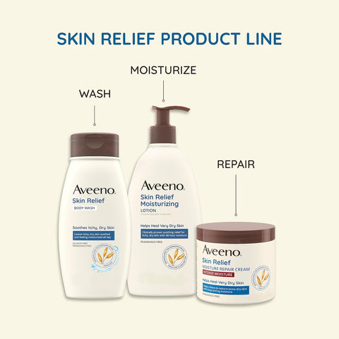 Aveeno Skin Relief Intense Moisture Repair Body Cream with Triple Oat & Shea Butter Formula & Daily Moisturizing Dry Body Oil Mist with Oat and Jojoba Oil for Dry, Rough Sensitive Skin