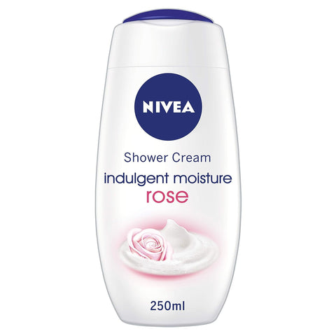 NIVEA Indulgent Moisture Rose Shower Cream Pack of 6 (6 x 250 ml), Moisturising Shower Gel with Almond Milk, Luxurious Body Wash for Women, Body Wash with Argan Oil