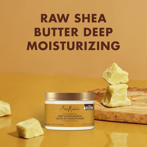 SheaMoisture Raw Shea Butter Deep Moisturizing Leave-in Conditioner for Curly Hair Raw Shea Butter Hair Conditioner to Moisturize and Smooth Hair 11.5 oz