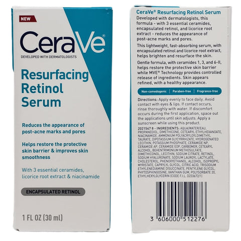 CeraVe Acne Treatment Bundle - Contains CeraVe Resurfacing Retinol Serum (1 fl oz) & CeraVe Acne Control Gel (1.35 fl oz) - With 3 Essential Ceramides, 2 Piece Set, 2.35 Fl Oz