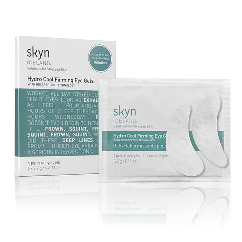 skyn ICELAND Hydro Cool Firming Eye Gels: Under-Eye Gel Patches to Firm, Tone and De-Puff Under-Eye Skin, 4 Pairs