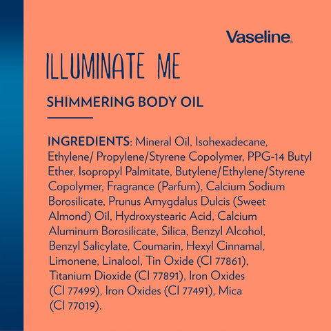 Vaseline Illuminate Me Body Oil - Shimmering Body Bronzer, Radiant Body Glow Oil, Hydrating Shimmer Body Oil for Melanin-Rich Skin, Body Shimmer Oil for Glowing Skin, 3.3 Oz Ea (Pack of 2)