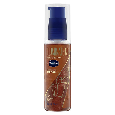 Vaseline Illuminate Me Shimmering Body Oil Created for Melanin Rich Skin, Illuminates Skin with Finishing Touch of Shimmer for Glowing Skin 3.3 oz